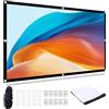 DOCEPERT Schermo del proiettore 60 pollici, Portatile Pieghevole Per Home Theater Cinema Indoor Outdoor Proiettore Schermo di Film per la Scuola Home Theatre Cinema Office16: 9 Tela film schermo