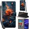 PHINIENLAND Cover per Huawei Mate 20 lite PU Pelle Custodia Flip Fiamma