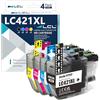LCL LC421XL Alta capacità Cartuccia d'inchiostro Compatibile per Brother LC-421 LC-421XL LC421XL LC421VAL LC421XLVAL con DCP-J1050DW DCP-J1140DW MFC-J1010DW(Nero Ciano Magenta Giallo，4-Pack)