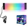 Ticfox Cavo PSU da 24 pin a 24 pin Extension Cord, 5 V ARGB Sync PC Case Decor Scheda Video, Scheda Madre, Decorativo, RGB Extensor Cable per PC Case Fai da Te (Testa Nera)