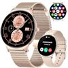 SIGEM Smartwatch da donna: display AMOLED HD da 1,4 pollici, ultra sottile, chiamate Bluetooth, assistente vocale, fitness tracker, frequenza cardiaca, pressione sanguigna, 120 modalità sportive