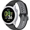 GIOPUEY 22mm Cinturini Compatibile con COROS Pace 4/Apex 4 42mm/Pace3/Pace-Pro/Apex PRO/2 PRO, Morbido TPU Cinturino [Design a Colori di Giunzione] - Black/Grey