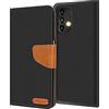 Verco Samsung Galaxy A53 5G Custodia per Cellulare, Caso Tessuto per Samsung A53 5G Cover Tessilo Portafoglio Case, Nero