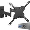 VIVO MOUNT-VW06 - Supporto da parete per TV a schermo piatto da 13 a 42 pollici, supporto VESA con inclinazione e rotazione, colore: nero