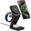 Wowsofty Caricatore Wireless Stazione 3 in 1 Pieghevole per iPhone 17/16/15/14/13/12, Apple Watch e Auricolari Bluetooth, Stazione di Ricarica Rapida 15W da Viaggio con Luce Notturna Touch e Base Antiscivolo