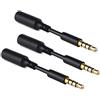 JTMM Headset Audio Jack Extender (3 Pack) 3.5mm Headphone AUX Extension Adapter per Mophie Juice Pack, OtterBox, Lifeproof Case