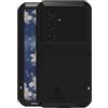 LOVE MEI per Samsung Galaxy S25 Ultra Custodia, Outdoor Heavy Duty Robusto Alluminio Metallo Antiurto Antipolvere Corpo Pieno Protettiva Cover con Vetro Temperato per Galaxy S25 Ultra (Nero)
