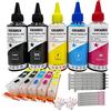 COCADEEX Kit di ricarica inchiostro 580XXL per Canon PGI-580XXL CLI-581XXL, PIXMA TS6150 TS6151 TS6250 TS6251 TS6350 TS6351 TS705 TR7550 TR8550 TS9551C K BK C M Yan