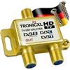TronicXL - Distributore per antenna TV/TV satellitare DVB-T2 DVBC, a 2 prese, presa a F (ad es. per televisione via cavo, Unitymedia, Sky, Vodafone, Unicable), compatibile con HD, 4K, 3D