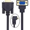 xiwai Cavo VGA RGB a 90 gradi da maschio ad angolo verso il basso a maschio dritto cavo di prolunga 3COAX+6C per monitor del computer proiettore 1 m
