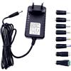 JZK Adattatore da 9 V AC a DC con 8 adattatori a spina DC, alimentatore da 9 V 2 A, 9 Volt 2 Ampere, cavo di ricarica DC, adattatore inverter, trasformatore per stampante, telecamera CCTV