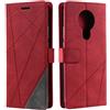 SONWO Cover per Nokia 3.4, Flip Caso in PU Pelle Case Cover Portafoglio Custodia per Nokia 3.4, [Kickstand] [Slot per Schede], Rosso