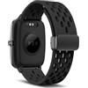 MaEiol 19mm Cinturino Silicone Compatibile con Veryfitpro ID205L ID205 ID205S ID205G, Cinturino Morbido Traspirante Sportivo Fibbia, Cinturini Magnetica Ricambio per Veryfitpro ID215G ID216 - Nero