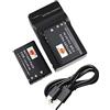 DSTE NP-90 - Batteria agli ioni di litio (2 pezzi) e micro USB, compatibile con Casio NP-90 Exilim EX-H10 EX-H15 EX-H20G EX-FH100 EX-FH100BK Digatal Camera