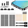 RICKMASK Kit Pulizia Telefono Tappo USB C: Tappo Antipolvere USB C Kit Antipolvere per Telefono - 106 Pezzi Tappi Antipolvere USB C Spazzola per Pulizia Altoparlanti per Cellulare