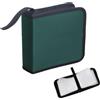 gvivej Porta CD Custodia, Maniche per 40 CD, Supporto per Custodia per Organizer per Dischi Protettivi per Viaggi in Auto, Verde