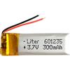 Liter energy battery Batteria 601235 LiPo 3.7V 300mAh 1.11Wh 1S 5C Liter Energy Battery per l'elettronica Ricaricabile Telefono Portatile Smartwatch Orologio GPS - Non adatto per Radiocomando 37x12x6mm (300mAh|601235)