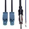 Keple Dual splitter antenna Fakra a DIN adattatore antenna by autoradio 1 DIN maschio a 2 Fakra jack Compatibile con Volkswagen Golf, Jetta, Passat, Touareg, EOS, Transporter