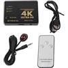 Socobeta Amplificatore HDMI Switch 4K Ultra HD 1080P 3 Porte HDMI Switch Amplificatore Selettore Splitter Hub con Telecomando