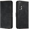 Bravoday Cover per Honor 20 PRO, Flip Custodia in Pelle PU Portafoglio Custodia per Honor 20 PRO, con Slot per Schede, Nero