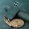 YANJIEER ESONG Cover per Motorola EDGE 60 PRO Case con Cordino Cinturino,Custodia In Pelle Caso per Donna ragazze Con Tracolla Collana,Catena Laccio Case,Ultra Sottile Antiurto Shell Verde