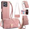 GOKEN Cover per Blackview Wave 8 / Wave 8C / Oscal Flat 2 - Custodia Libro Magnetica Cerniera Portafoglio in Pelle PU con Calamita, Silicone Antishock e Supporto Pieghevole - Rosa