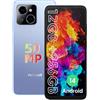 redbeat E3 Gaming Phone Android 14 Smartphone Sbloccato - 1.6GHz Processore Octa-Core 6.6 HD 12GB RAM 256GB ROM (1TB Espandibile)，5000mAh Battery，4G LTE Dual SIM，50MP Camerca Telefono Blu