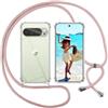 ISOI Cover con Cordino per Google Pixel 10 Pro XL, Custodia Trasparente con Collana Tracolla Laccio Collo Ultra Sottile Morbido TPU Silicone Antiurto AntiGraffio Case, Rosa