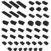 Be In Your Mind 48Pcs Porta USB Spina Copre Set Silicone USB Anti Dust Cap Protector Ricarica Porta Cover Kit Accessori Elettronici per Telefoni Computer Portatile Nero
