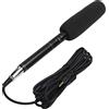 PUSOKEI Microfono per Intervista a Condensatore Microfono per Registrazione Fotografica per Videocamere DSLR DV Camcorder, Microfono per Fotocamera con Supporto in Metallo, Copertura in Schiuma(Nero 28 cm)