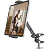 CreaDream Supporto per tablet da bicicletta, morsetto di montaggio in alluminio per tapis roulant e carrozzina per interni e bici Peloton ellittica, compatibile con tablet da 4-13 pollici, Galaxy Tab