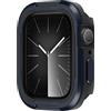 Amizee Rigido Cover Compatibile con Apple Watch Series 9/8/7 45mm Serie 6/5/4/SE 3 2 1 44mm, Guscio Metallico e Base TPU Antiurto Anti-Graffio Custodia Protettiva per iWatch, Blu