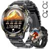 FITFLEX Smartwatch Uomo con Chiamata Bluetooth (Doppia Cinghia), Display AMOLED 1,43 Smart watch con 120 Modalità Sportive, IP68 Impermeabile, Orologio Fitness Frequenza Cardiaca/Monitor del SonnoQ