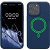 kwmobile Custodia Magnetica Compatibile con Apple iPhone 15 Pro Max - Compatibile con MagSafe - Cover Silicone TPU Magnete - blu marino