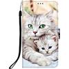 DiaryTown Cover per Samsung Galaxy A56 5G Custodia in PU Pelle a Libro Bello Motivo Flip Caso Magnetica Portafoglio Blocco RFID Carta Slot Antiurto Protettiva Cover per Galaxy A56 5G - Gatto Carino