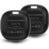Chron Market Air Tag, Bluetooth Gps tracker auto, localizzatore oggetti, Cani, chiavi, Gatti, Borse, Valigie, Batteria Sostituibile, (Compatibile solo iOS, App Dov'è) (CONFEZIONE DA 2 PEZZI, NERO)