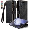 SeNool Custodia per Samsung Galaxy Z Fold 5 5G, con S Pen Holder, Pelle PU Premium Case [Slot Carte] [Funzione Supporto], Portafoglio Protettiva Flip per Samsung Galaxy Z Fold 5 5G - Nero