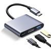 Sooiiyu Adattatore Multiporta da USB C a HDMI, Hub da HDMI a USB C, Adattatore da Tipo C, 4K+ Ricarica Rapida, Compatibile con iPhone 15, MacBook Pro/Air, Samsung, Dell