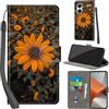 PHINIENLAND Cover per Xiaomi Redmi Note 13 Pro Plus 5G Case PU Pelle Custodia [Kickstand] [Chiusura magnetica] [Slot per Schede], Portafoglio Flip Custodia per Redmi Note 13 Pro+ 5G,Crisantemo