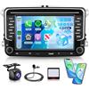 Rimoody 6G+128G 8 Core 7 Android Autoradio per VW Golf 5 6 Polo Tiguan Passat Touran Caddy T5 Trasporter Skoda Seat Carplay Android Auto Wireless FM/RDS/EQ Mirror Link Bluetooth WiFi GPS Retrocamera