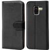 Verco custodia per Samsung Galaxy A8 (2018), Case per Galaxy A8 (2018) Cover PU Pelle Portafoglio Protettiva, Nero