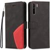 hdqICase Compatibile con OPPO A91 - Custodia Sottile Bicolore con Morbida Pelle Tatto e TPU, Slot per Schede Cover