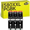 Happy Printer 3 XL cartucce compatibili con Canon PGI-580 PGBK per Pixma TR7500 TR7550 TR8550 TS6100 TS6150 TS6151 TS6250 TS6251 TS6350 TS6351 TS705 TS9550 TS9551c