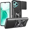 YANJIEER ESONG Cover Antiurto per Honor 400 Lite, Custodia Armor Protettiva di Grado Militare, Scorrevole Fotocamera Proteggi, Magnetica Anello Supporto,Hard PC&TPU Bumper Case Nero