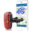 Winnes GPS Tracker, 4G Localizzatore GPS Impermeabile Nascosto per Bicicletta, Ebike,Bici Pieghevoli con Geo-Fence Supporto IOS Android SMS/APP/Web Storico Percorsi,4G TK906