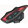 QSPORTPEAK Shark02 interfono moto bluetooth, sistema bluetooth per casco per 2 piloti/Portata 1000m/Condivisione musica/Selezione tono multi-paese(1 pezzi)