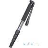 INNOREL Monopiede per fotocamera in fibra di carbonio INNOREL RM285C Monopiede professionale portatile leggero da 5 sezioni per Canon Nikon Sony DSLR Camera Video Camcorder Fotografia Staffa di carico 10 kg