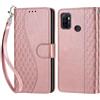 KENHONER Compatibile Cover con Oppo A53s 4G,Premium Pelle PU Portafoglio Flip Libro Custodia Cover per Oppo A11S [Protezione Completa] (Oro rosa)