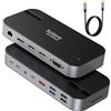 Selore&S-Global Docking station USB C 15 in 1 Laptop Docking Station con Quadruple Display Dual 4K HDMI, DP, VGA, 100W PD, RJ45, 10Gbps USB C Data, USB 3.1 Gen 2, 2 USB 3.0/2.0, SD/FT, per MacBook Dell HP