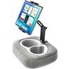 woleyi Supporto Tablet Cuscino [Tessuto Morbido e Confortevole] Regolabile Supporto Tablet da Letto, Scrivania, Grembo, per iPad, Galaxy Tab, Kindle, Fire, Tablet & Telefono de 4-13, Grigio